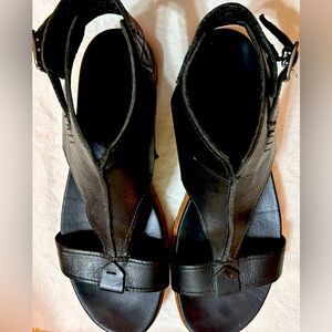 Leather Women's Sandals, black